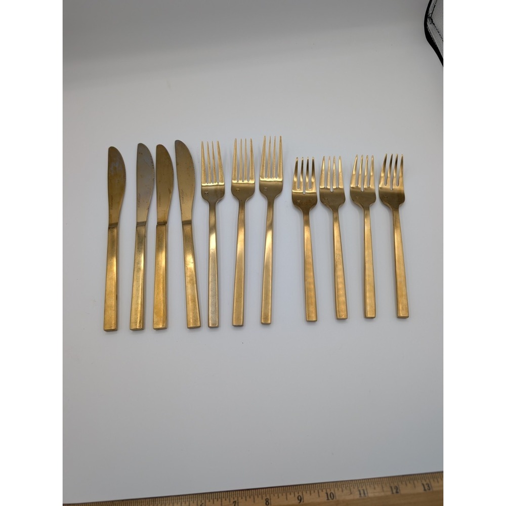 FORTESSA 18/10 Arezzo Brushed Gold Flatware Lot‎ Of 11 Replacement Pieces